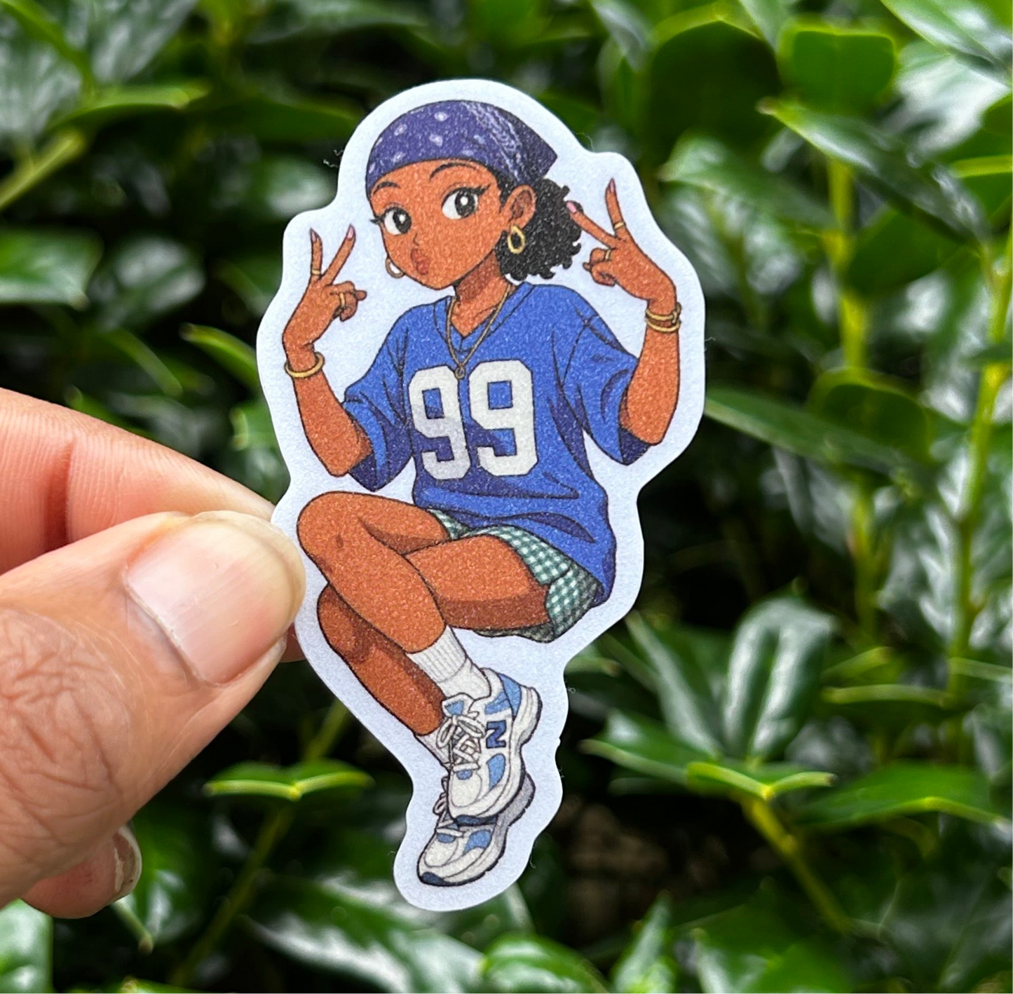 Blue Aesthetic Girlie Sanded Glitter Vinyl Sticker