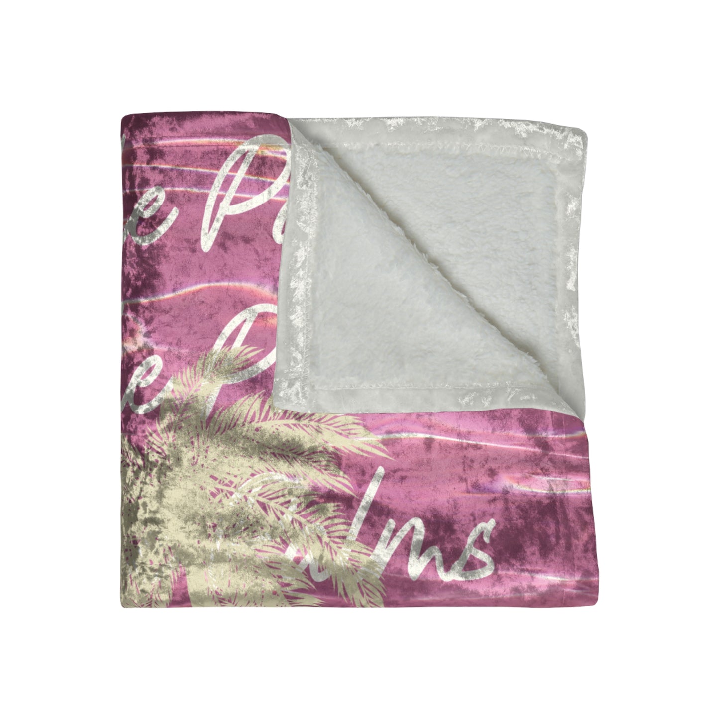 Pink Under the Palms Beachy Crushed Velvet Blanket