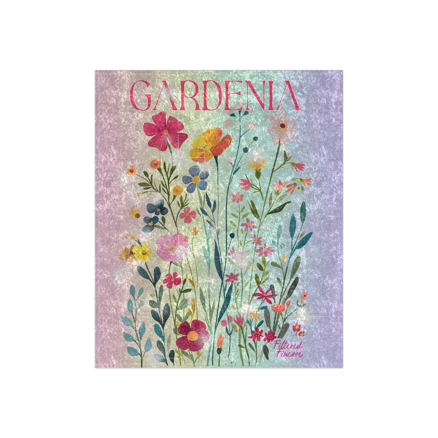 Gardenia Wildflowers Crushed Velvet Blanket