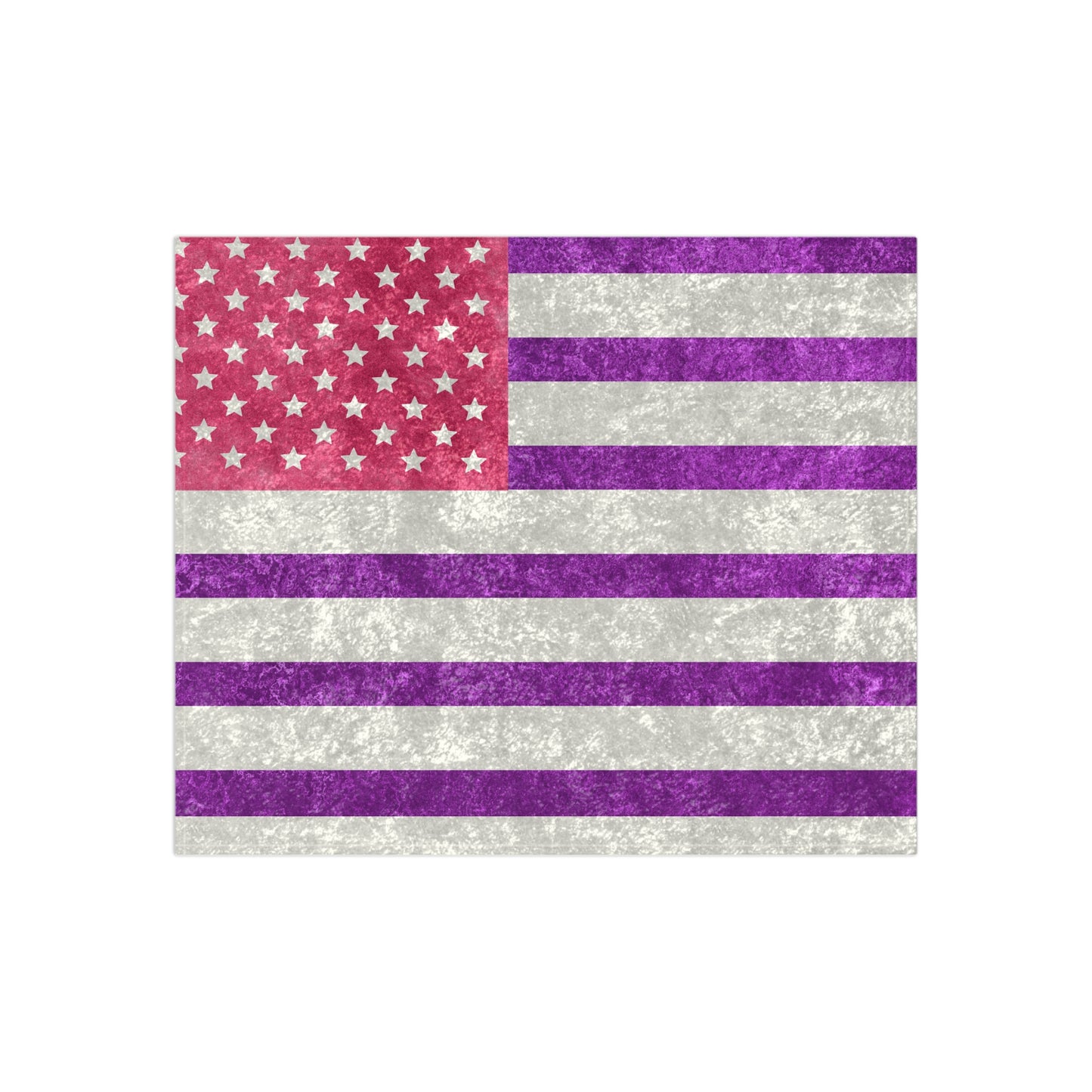 Pink Purple American Flag Crushed Velvet Blanket