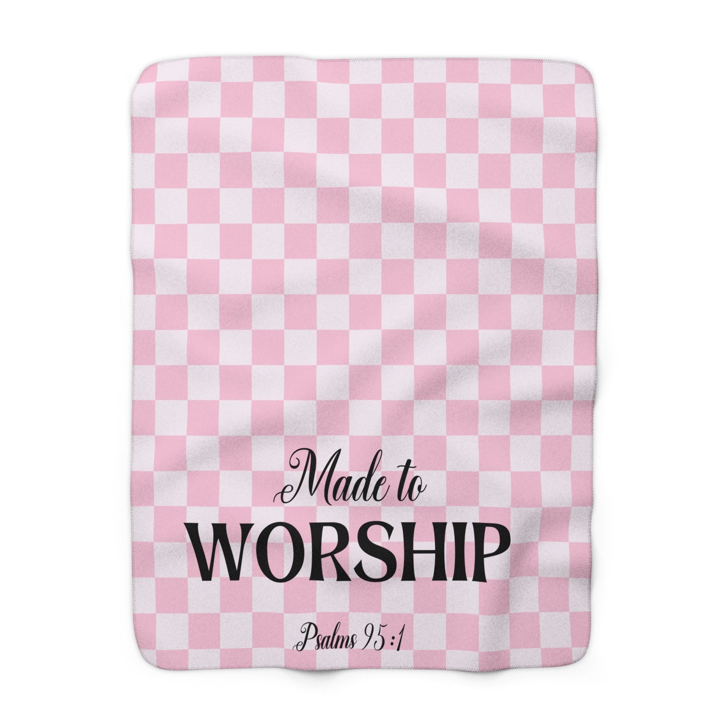 Pink Made to Worship Cozy Sherpa Blanket for HER