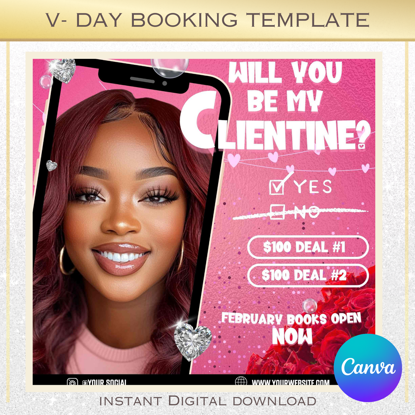 Will you be my Clientine? V-Day Template