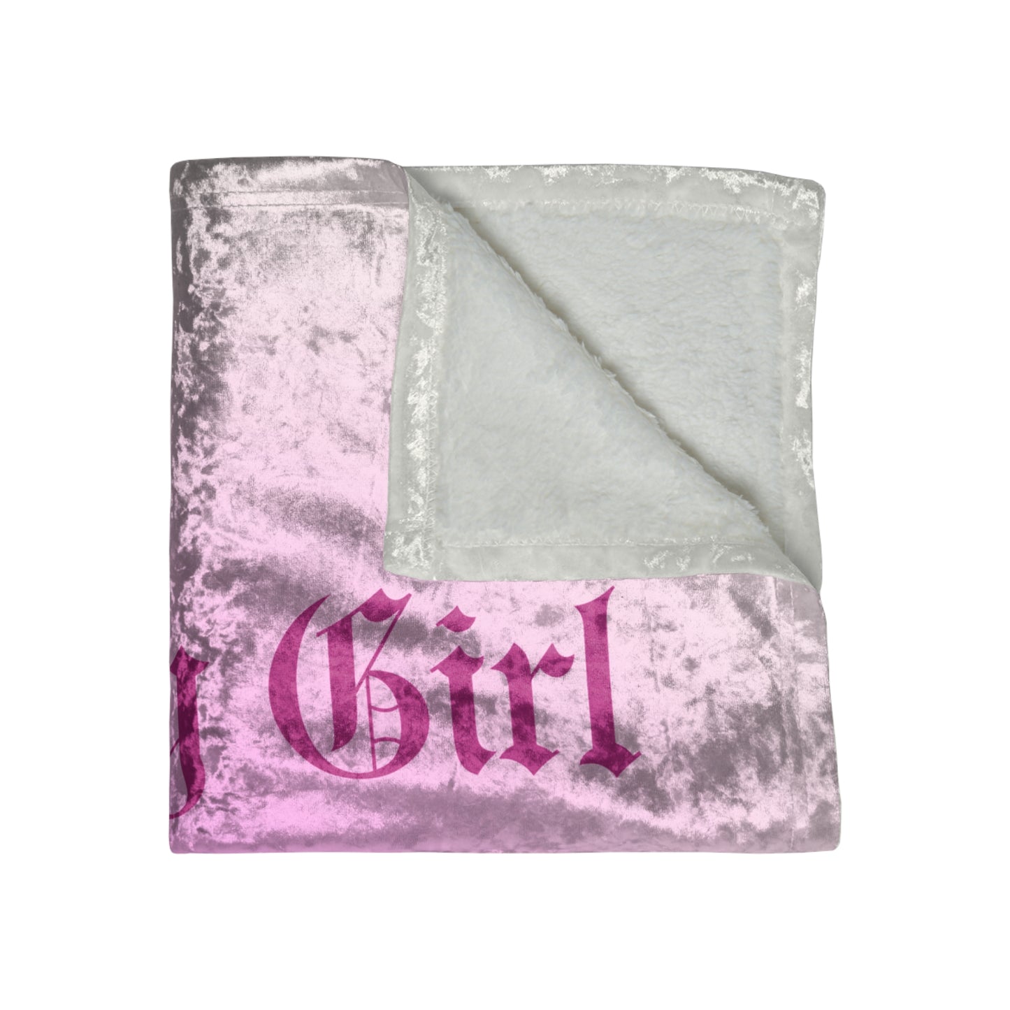 Shiny Pink Babygirl Butterfly Crushed Velvet Blanket