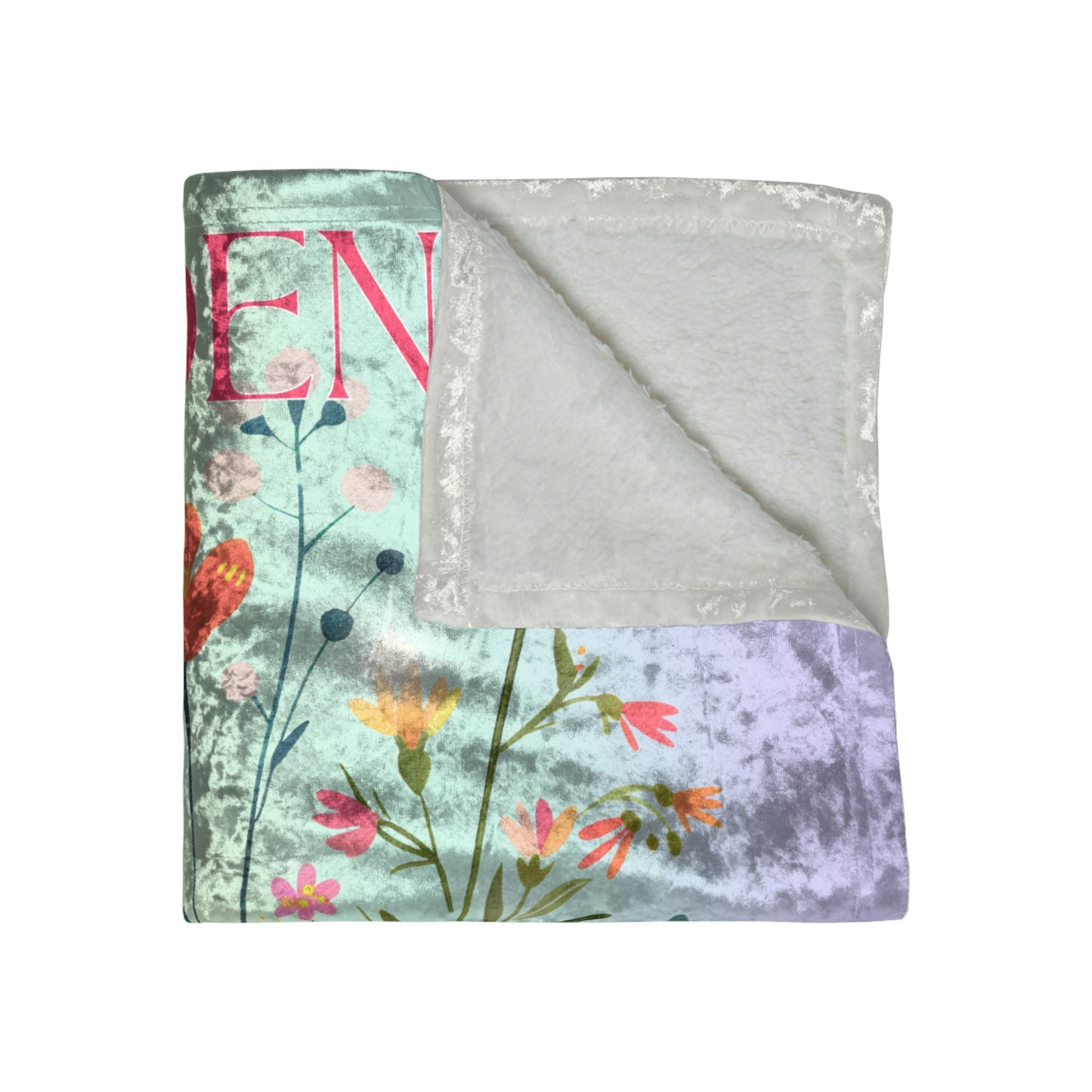 Gardenia Wildflowers Crushed Velvet Blanket