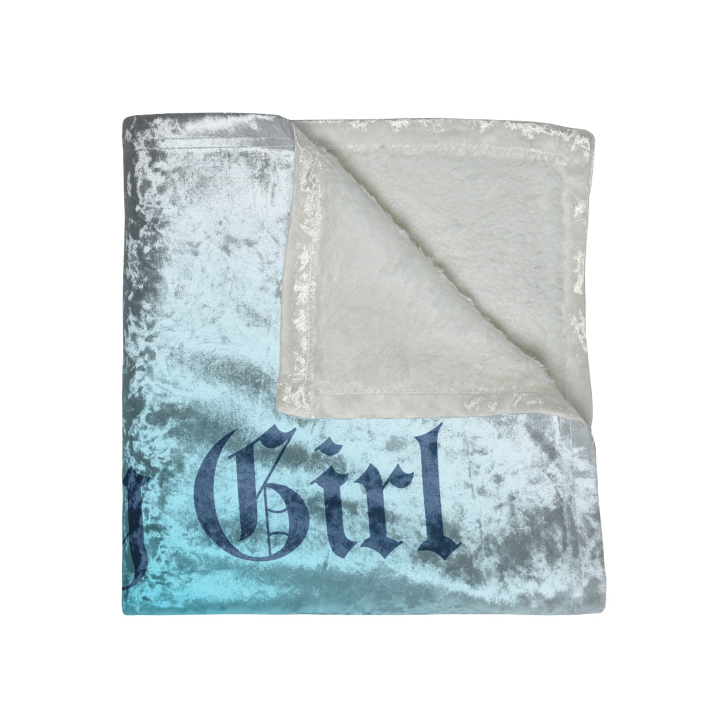 Shiny Blue Babygirl Butterfly Crushed Velvet Blanket