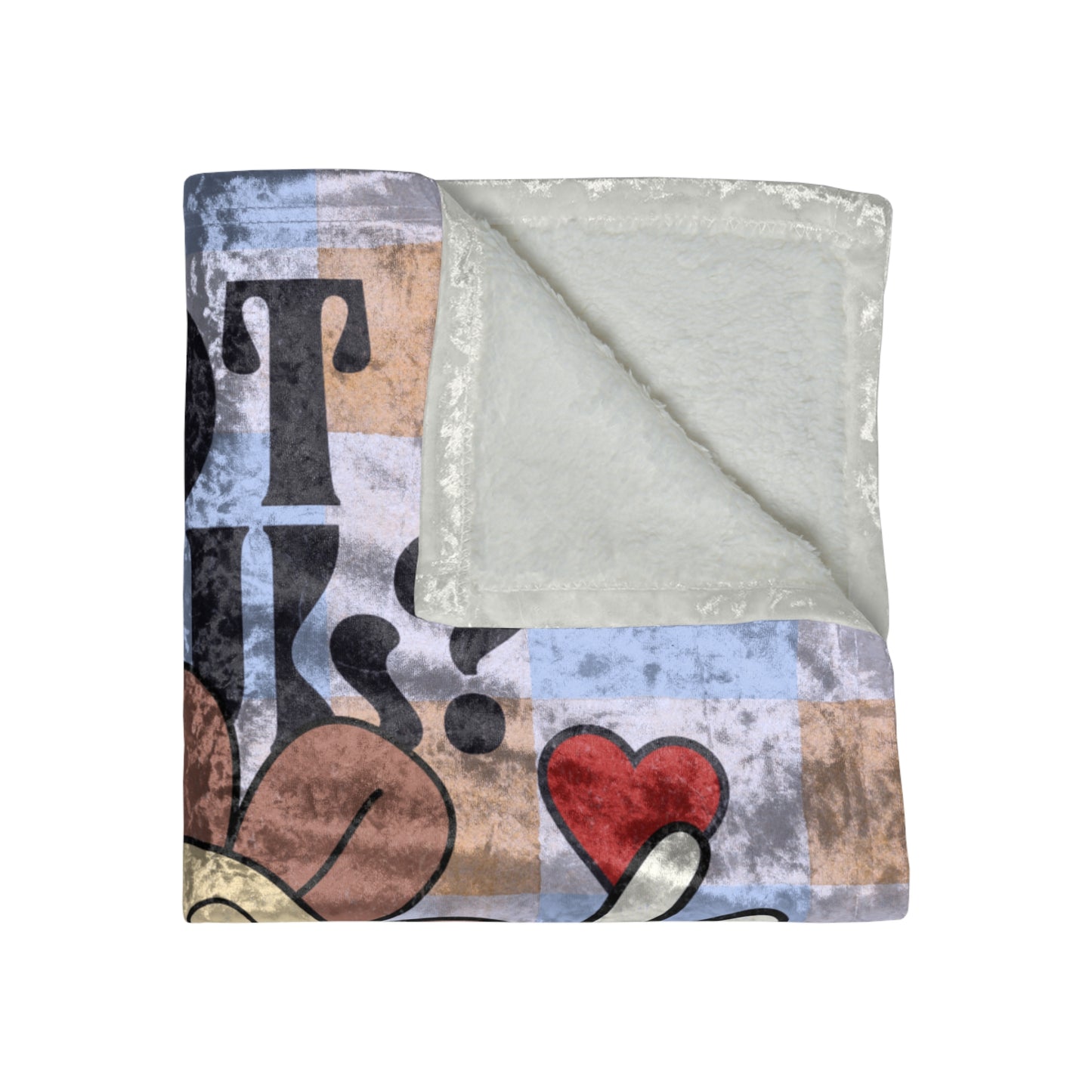 Got Soul Original Flower Character Plaid Crushed Velvet Blanket