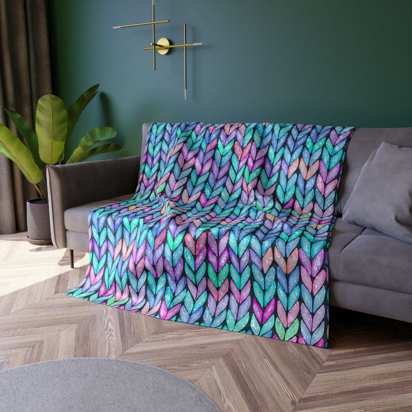 Faux Woven Crushed Velvet Blanket| Colorful Cozy