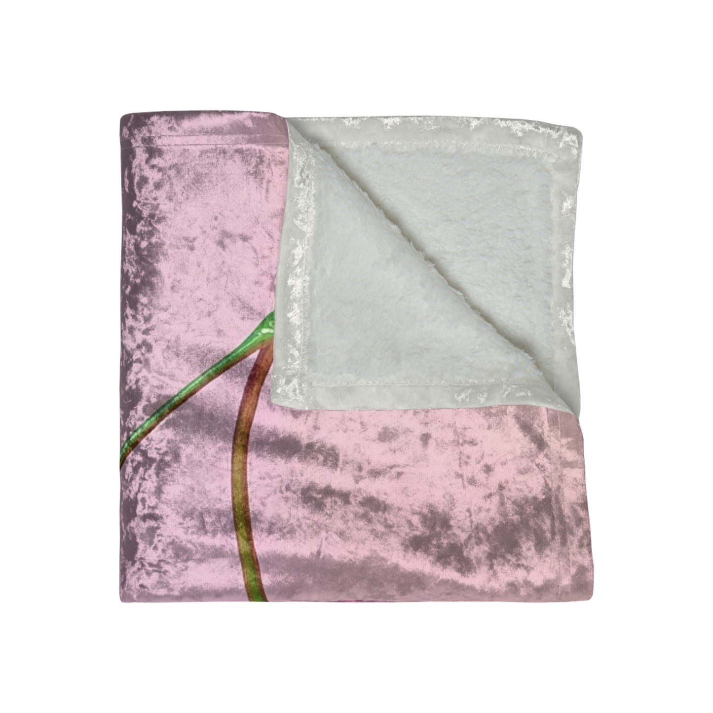 Pink Disco Cherries Retro Crushed Velvet Blanket