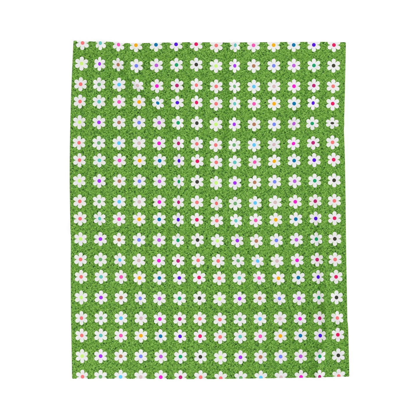 Rainbow Flower Field Velveteen Plush Blanket