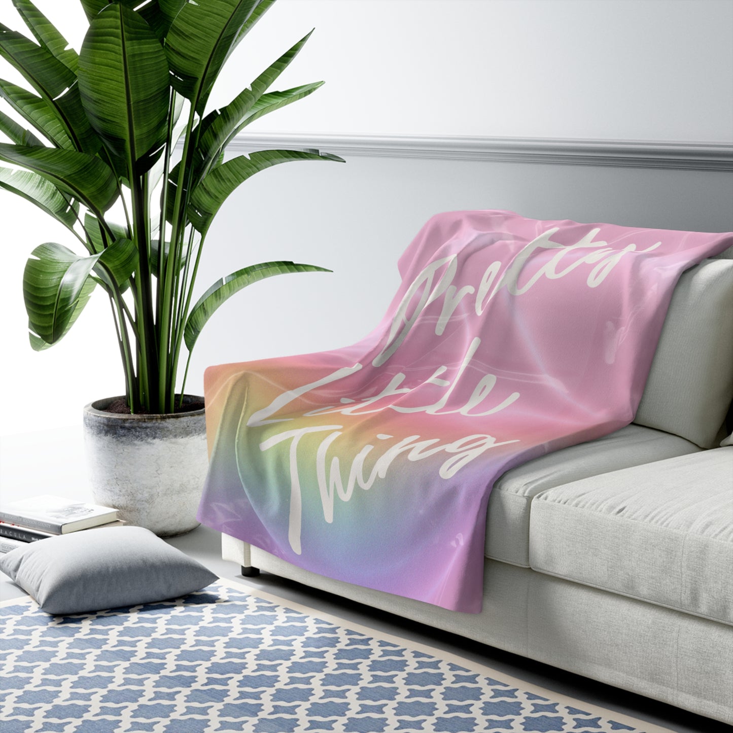Rainbow Pretty Little Thing Cozy Sherpa Blanket