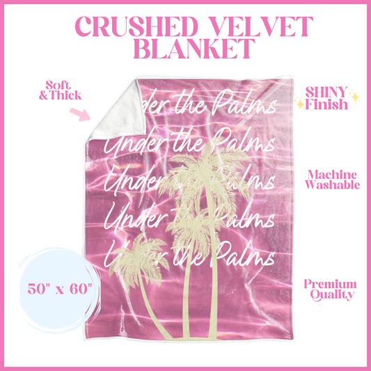 Pink  Under the Palms Beachy Crushed Velvet Blanket