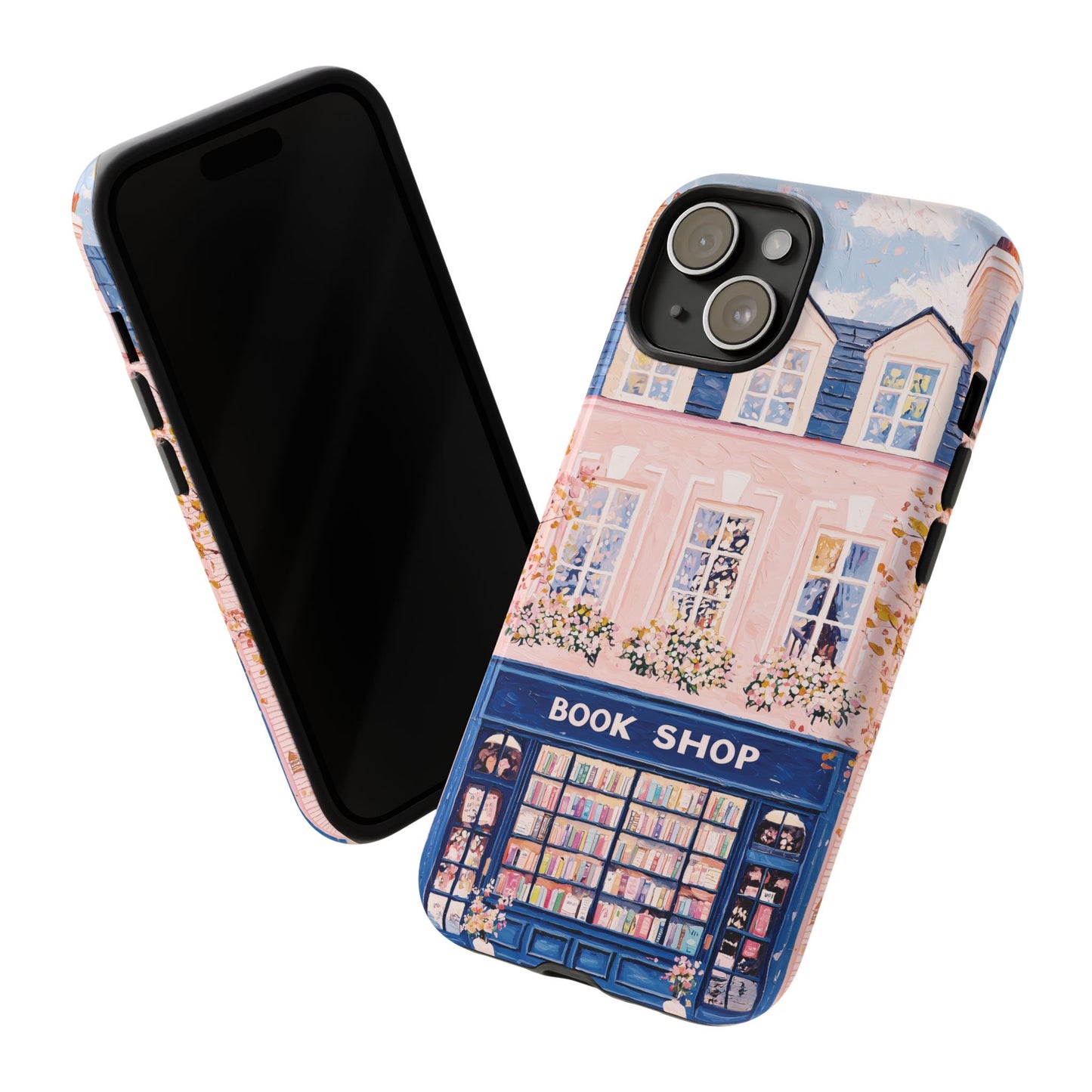 Painted Bookstore Chic Pink Tough Phone Case