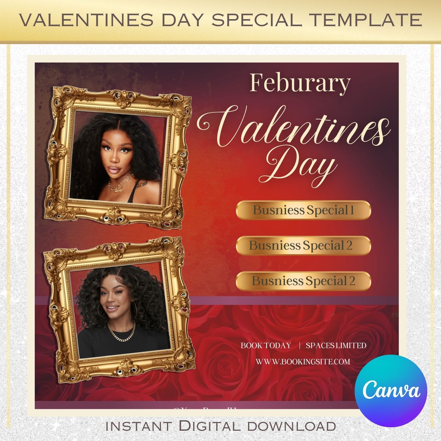 Gold Framed Valentine’s Day Special Template
