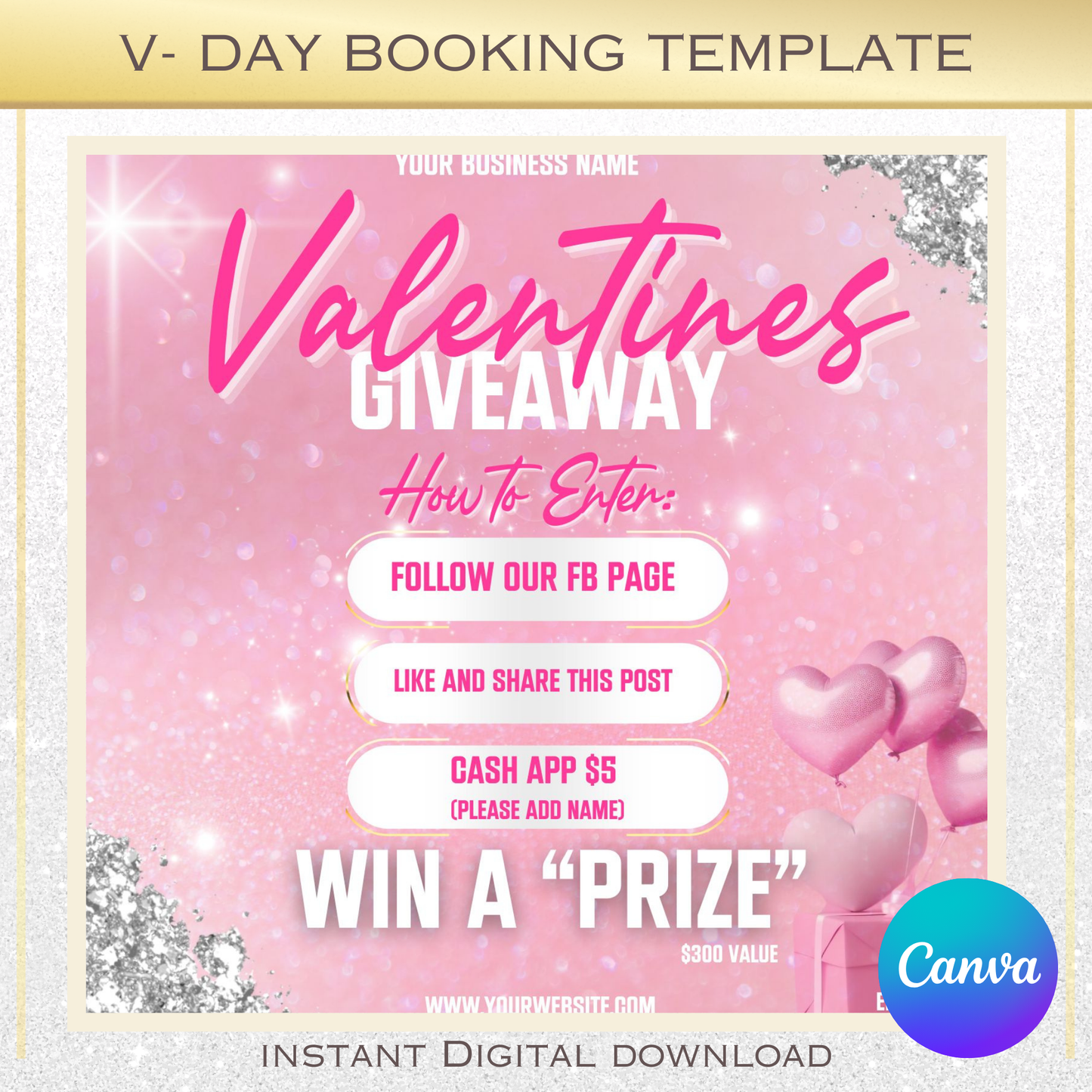Valentines Day Giveaway Template