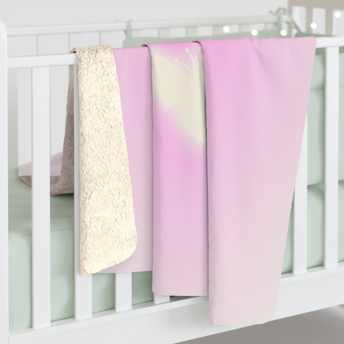 Pink Ombre Babygirl Butterfly Sherpa Blanket