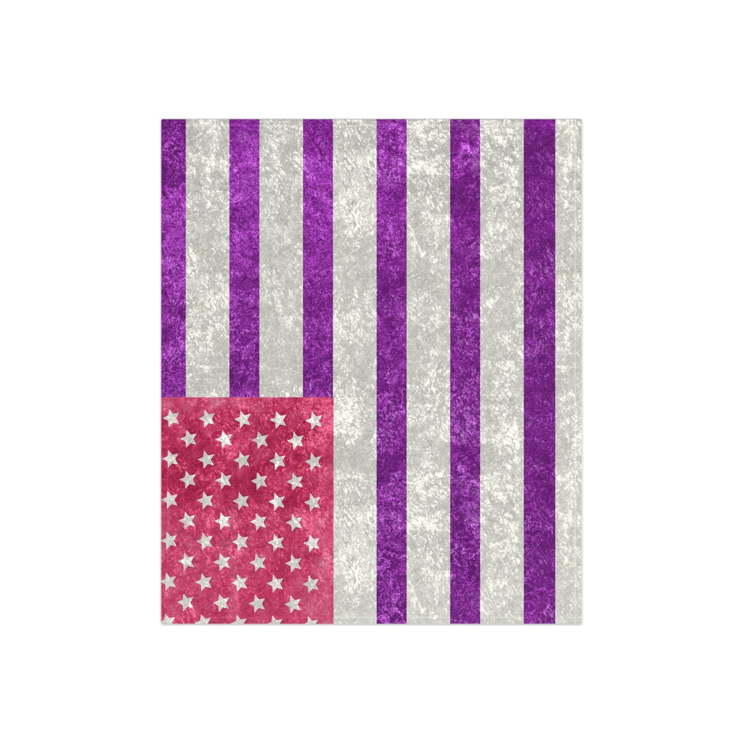 Pink Purple American Flag Crushed Velvet Blanket