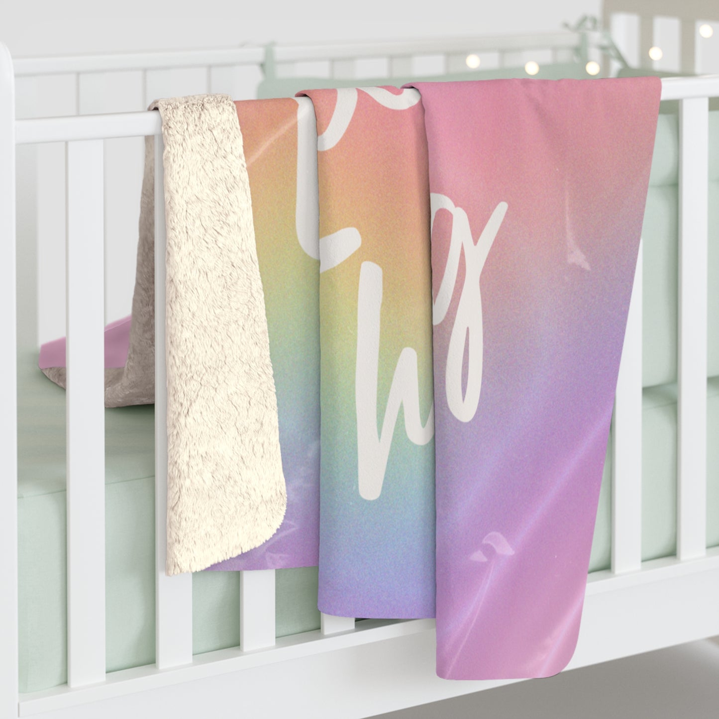 Rainbow Pretty Little Thing Cozy Sherpa Blanket