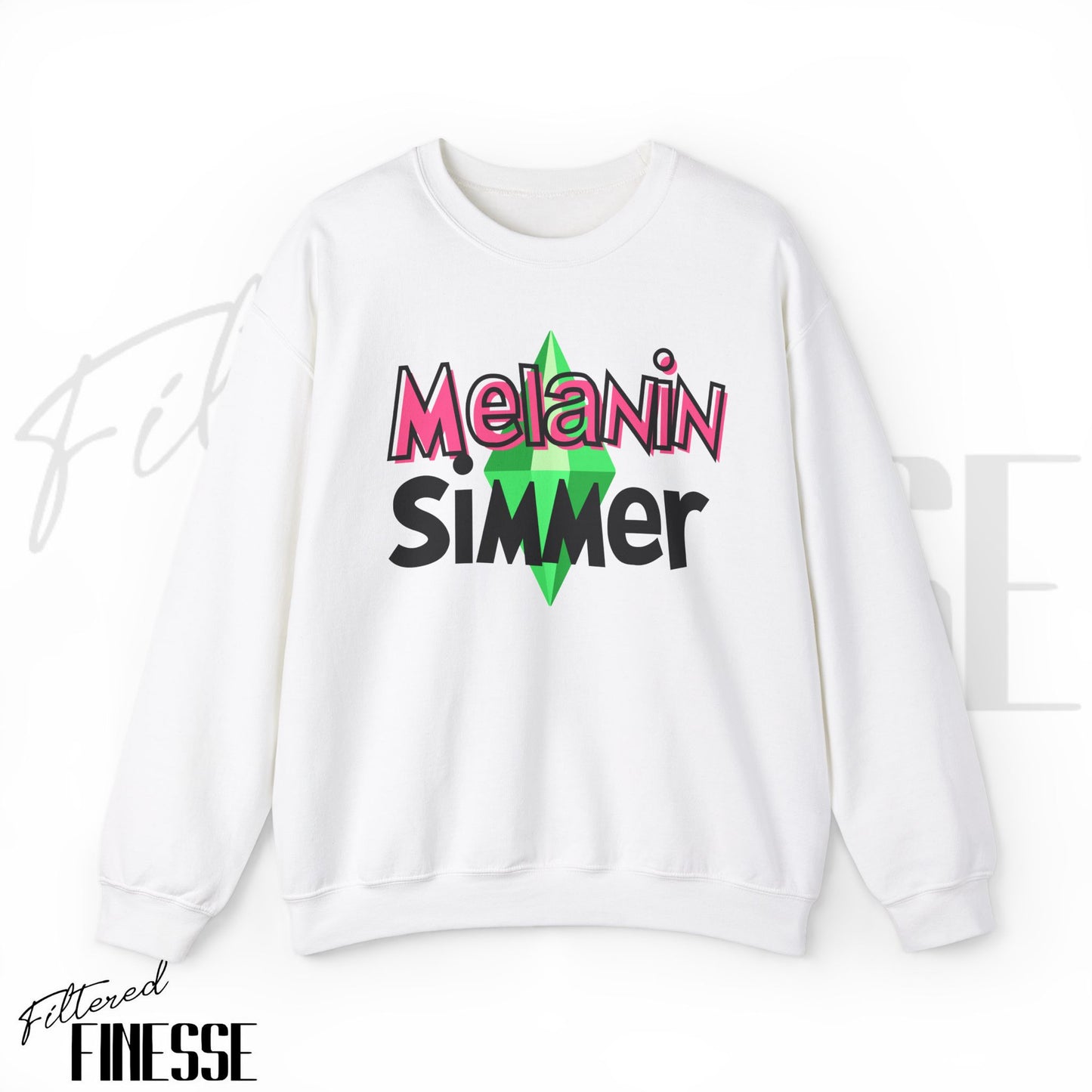 Melanin Simmer Green Plumbob Crewneck Sweatshirt