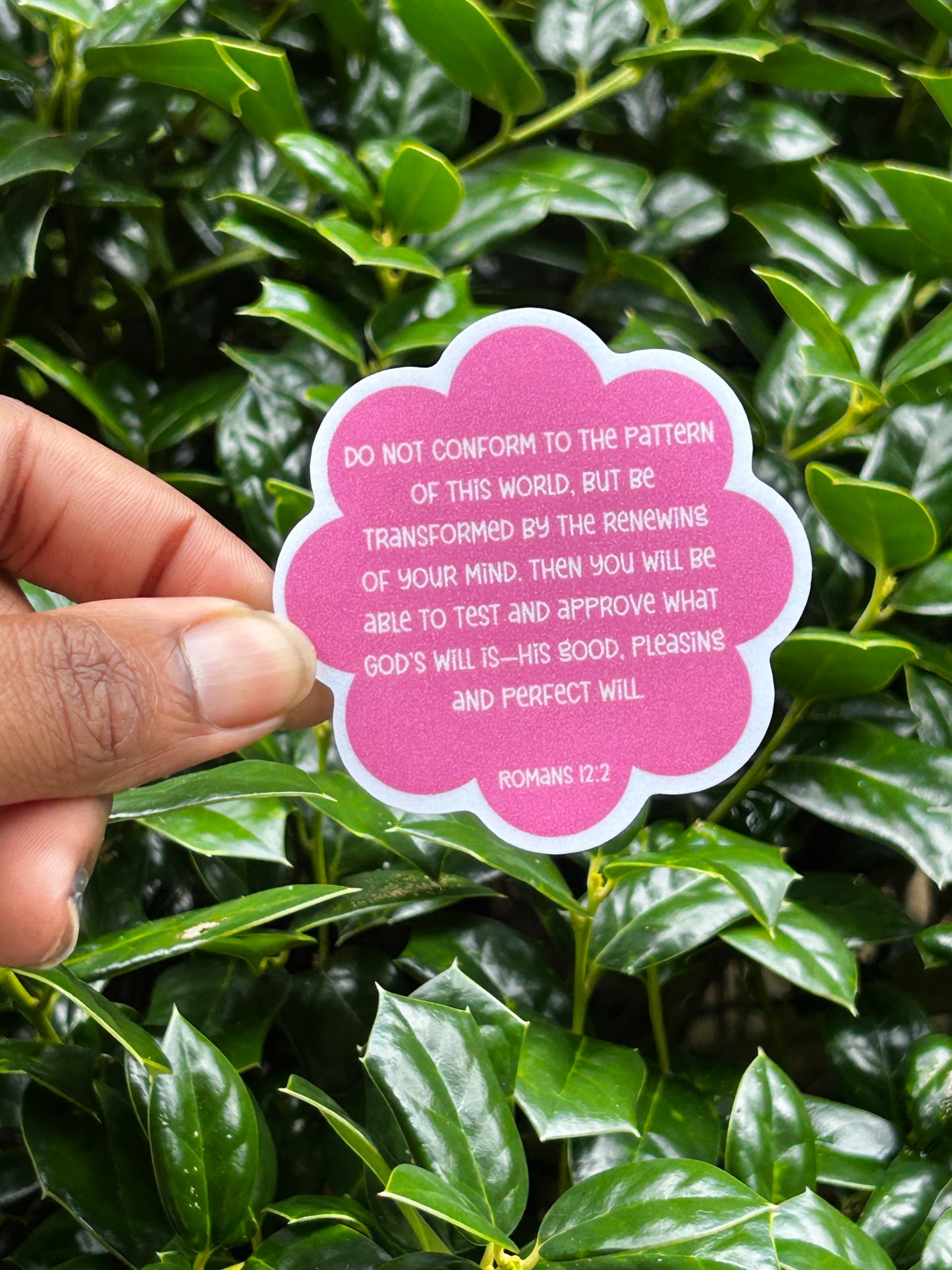 Romans 12:2 Sanded Glitter Vinyl Sticker