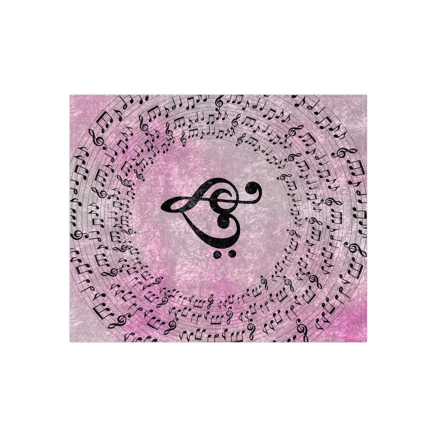 Pink Treble Bass Clef Heart Crushed Velvet Blanket| Music Lover