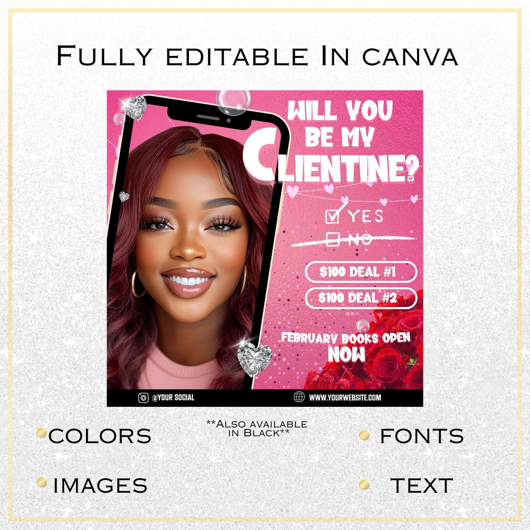 Will you be my Clientine? V-Day Template