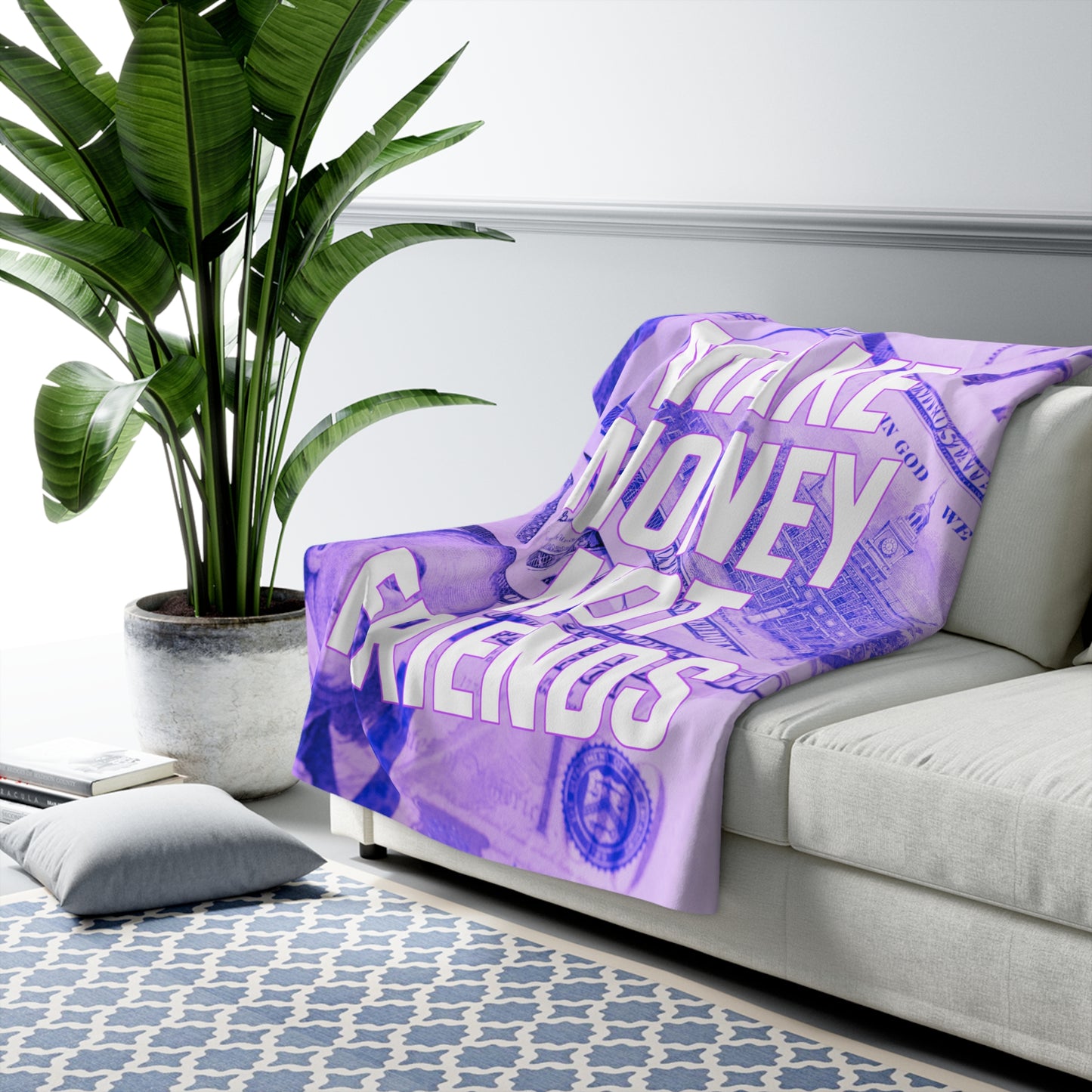 Make Money Purple Cozy Sherpa Blanket
