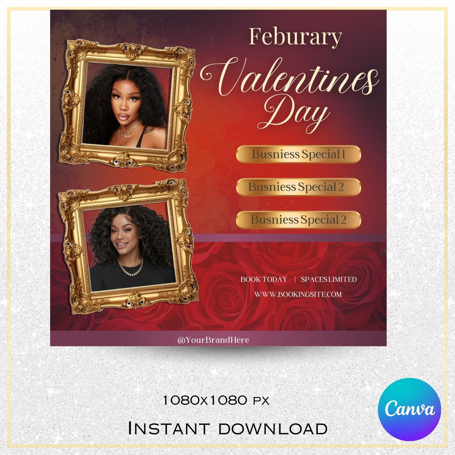 Gold Framed Valentine’s Day Special Template