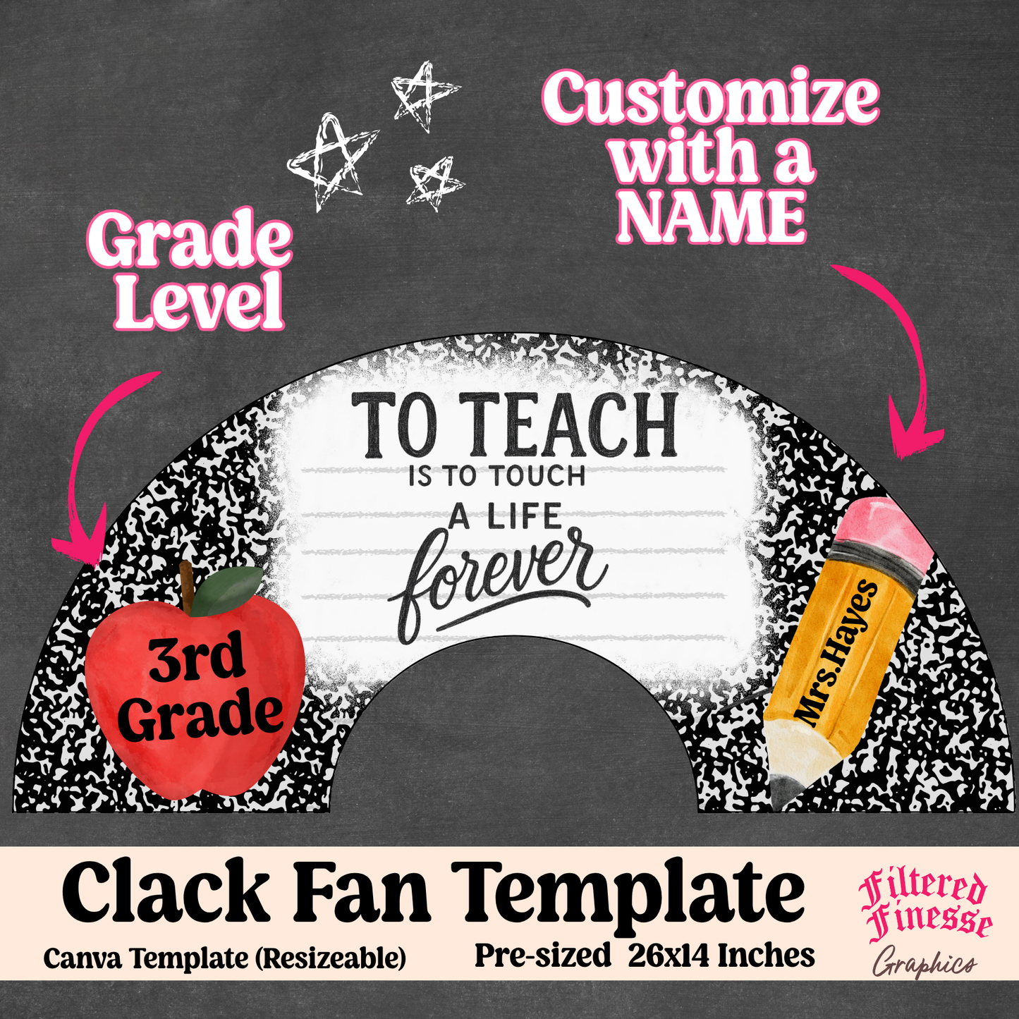 To Teach is to Touch a Life Clack Fan Canva Template