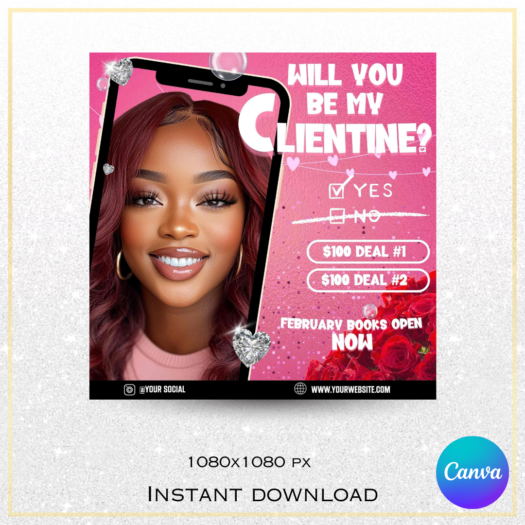 Will you be my Clientine? V-Day Template