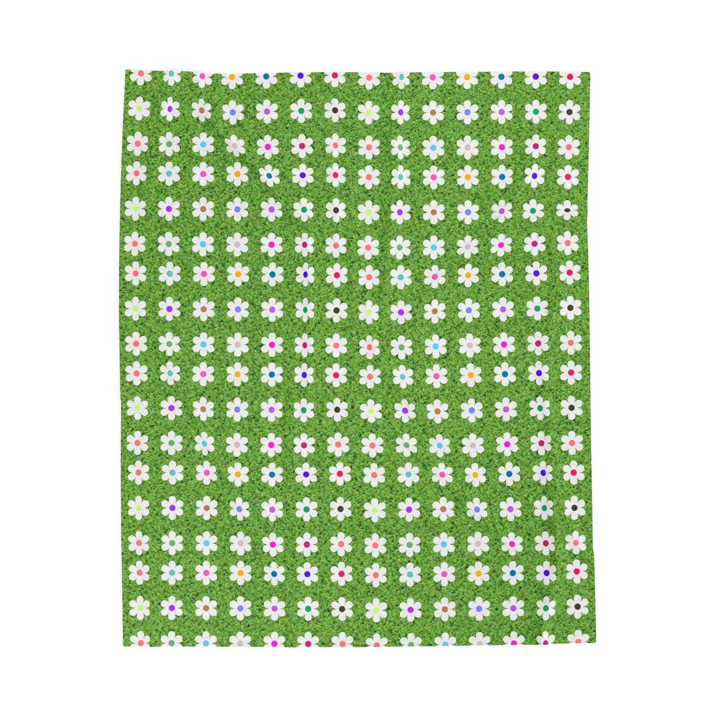 Rainbow Flower Field Velveteen Plush Blanket