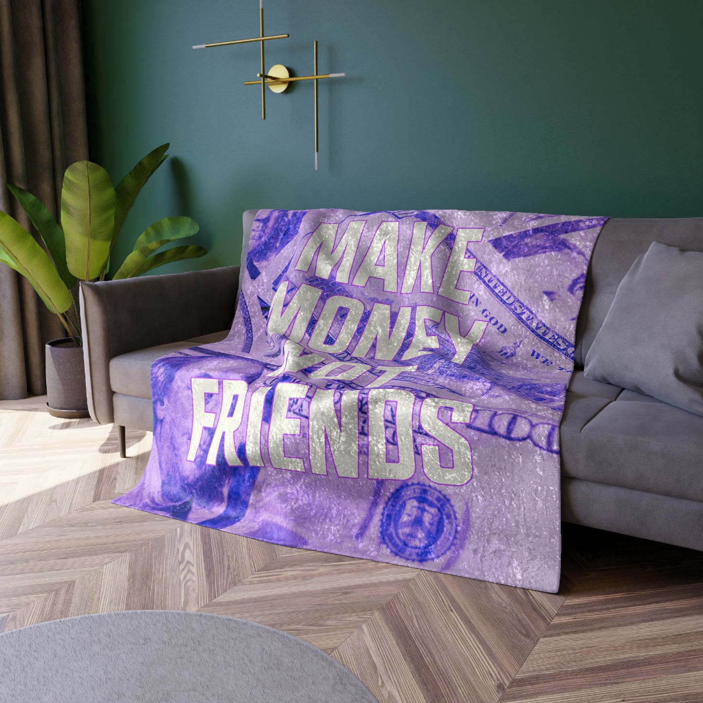 Purple Make Money Not Friends Blanket Crushed Velvet Blanket