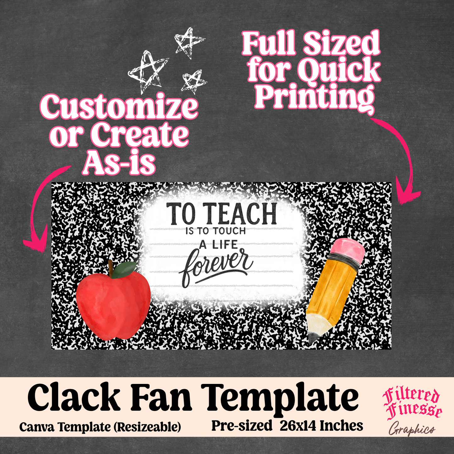To Teach is to Touch a Life Clack Fan Canva Template