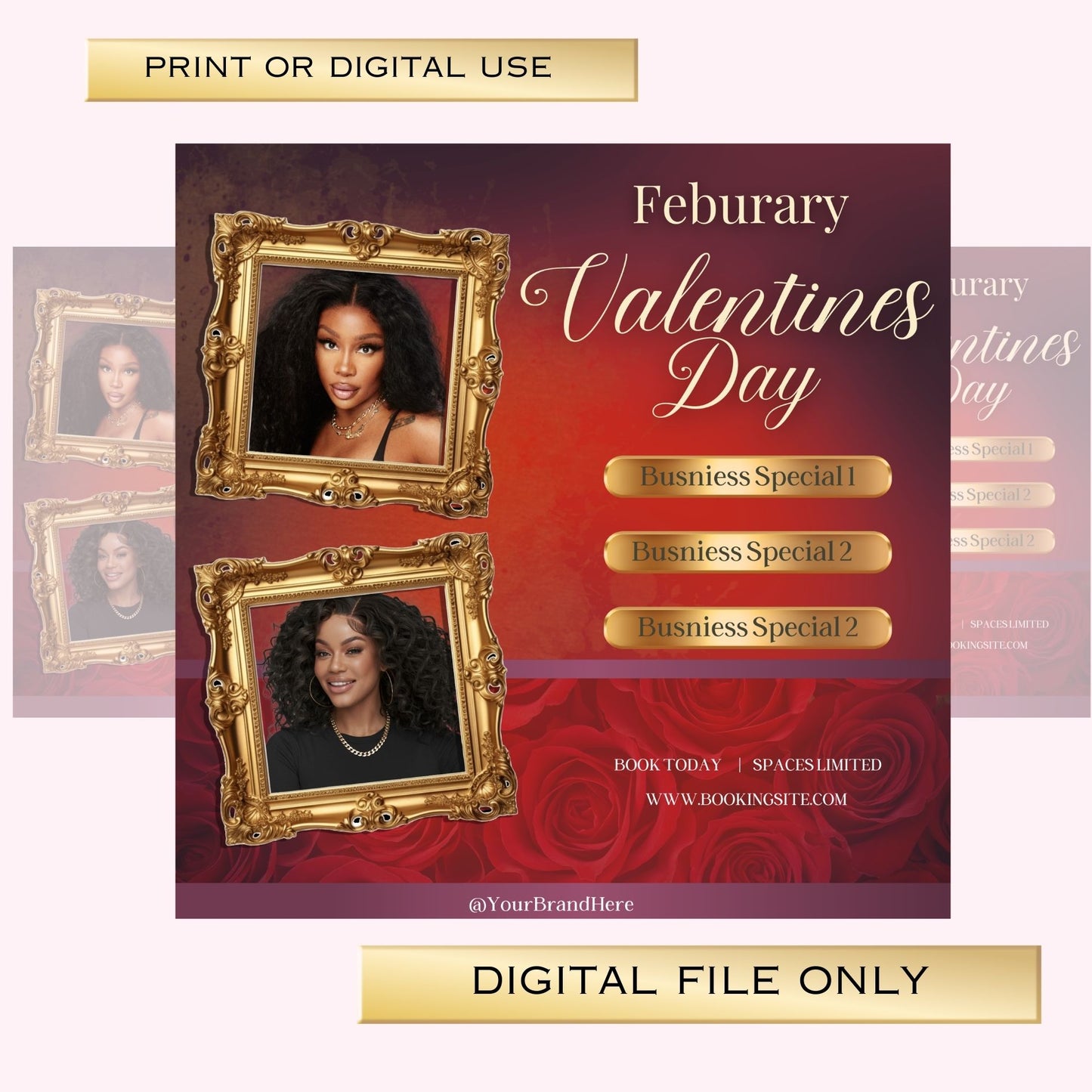 Gold Framed Valentine’s Day Special Template
