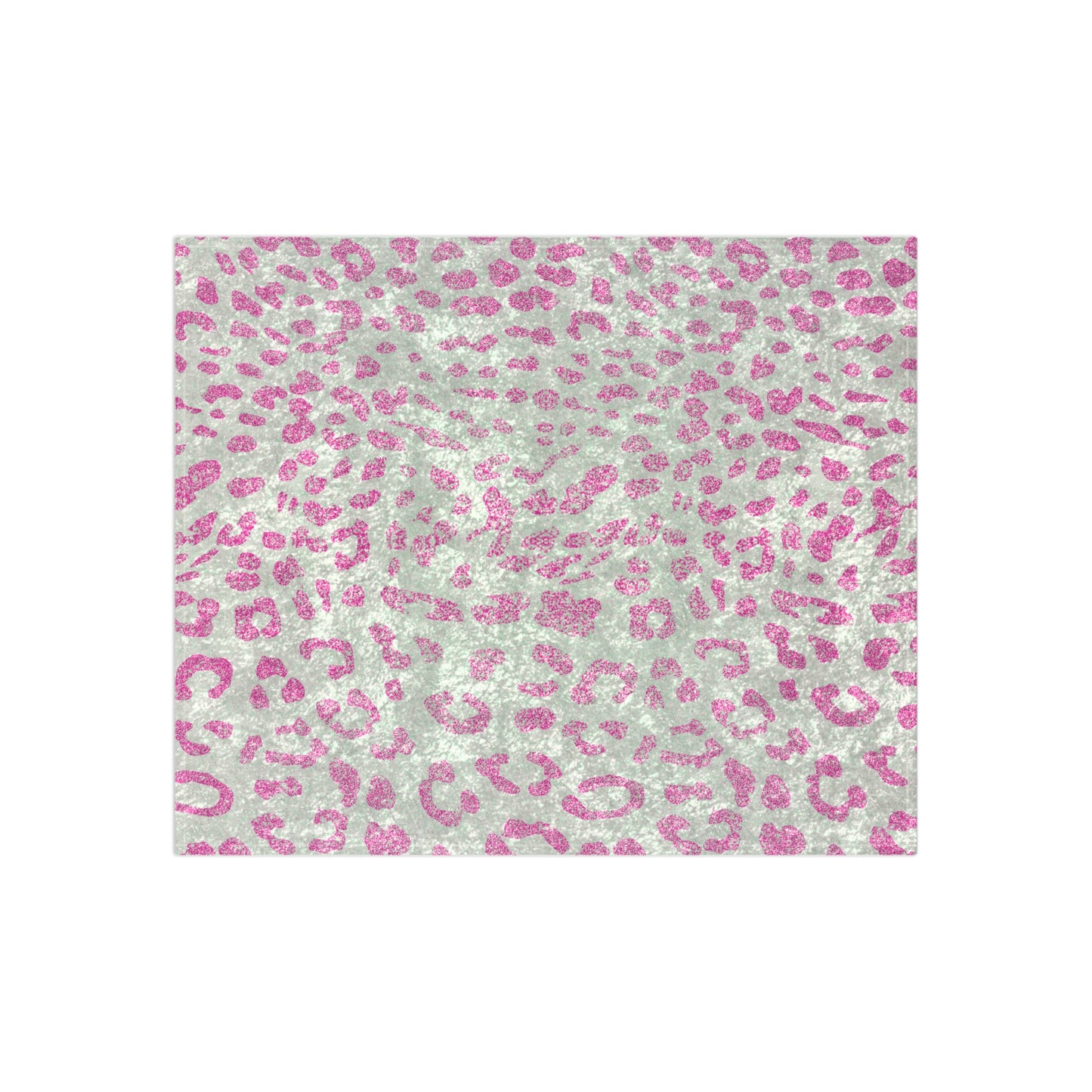 Pink Silver Leopard Print Crushed Velvet Blanket| Soft Blanket College Room Decor