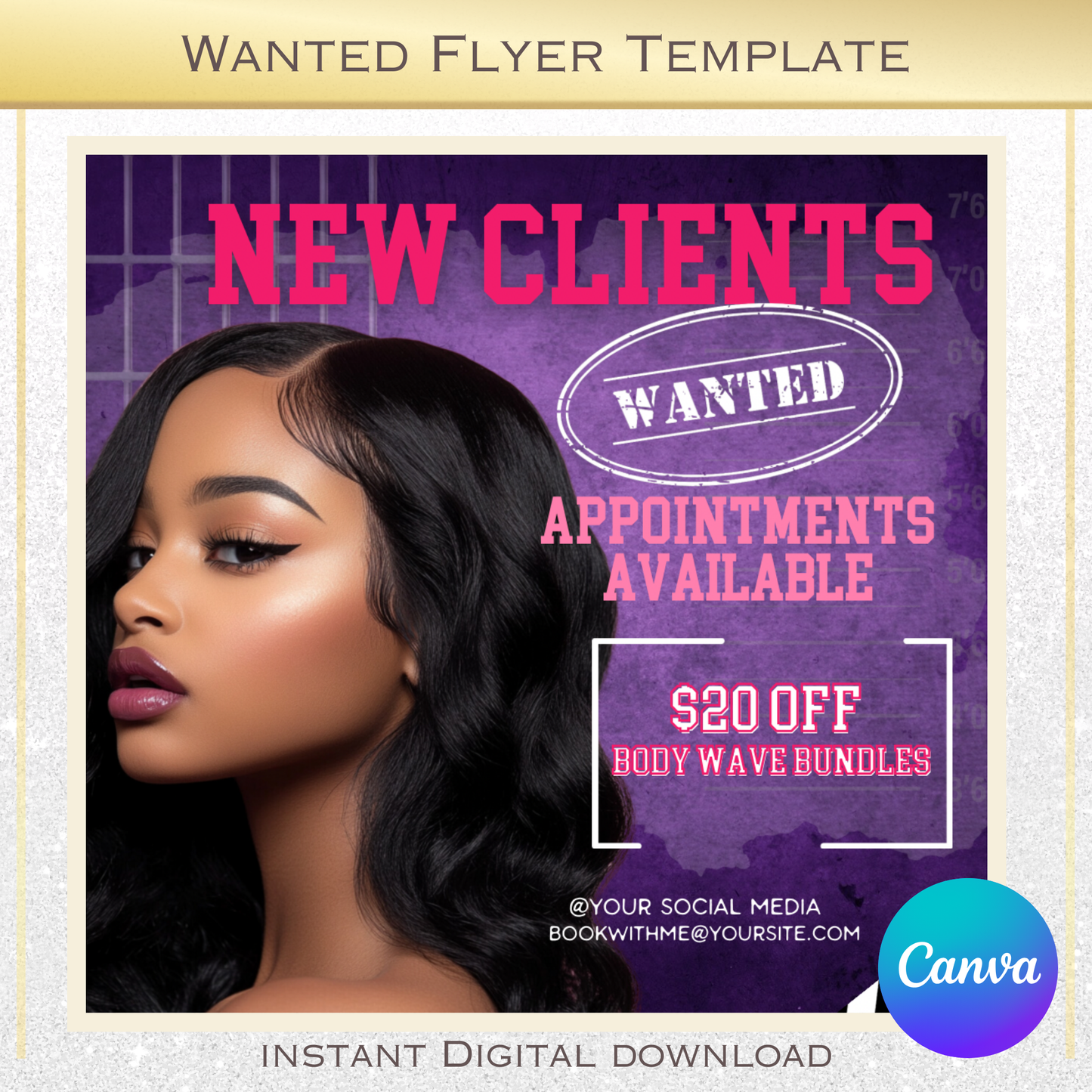 Wanted Flyer (Purple) Template