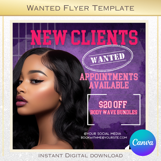 Wanted Flyer (Purple) Template