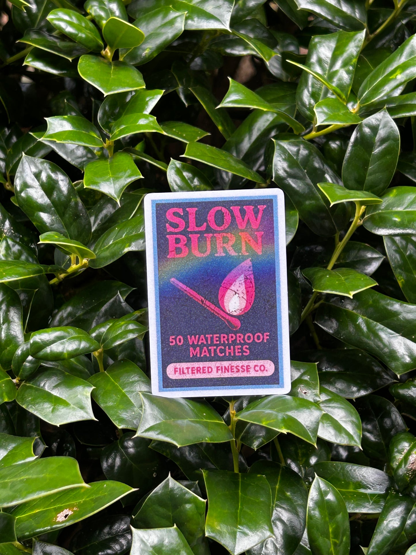 Slow Burn Rainbow Matches Sanded Glitter Vinyl Sticker