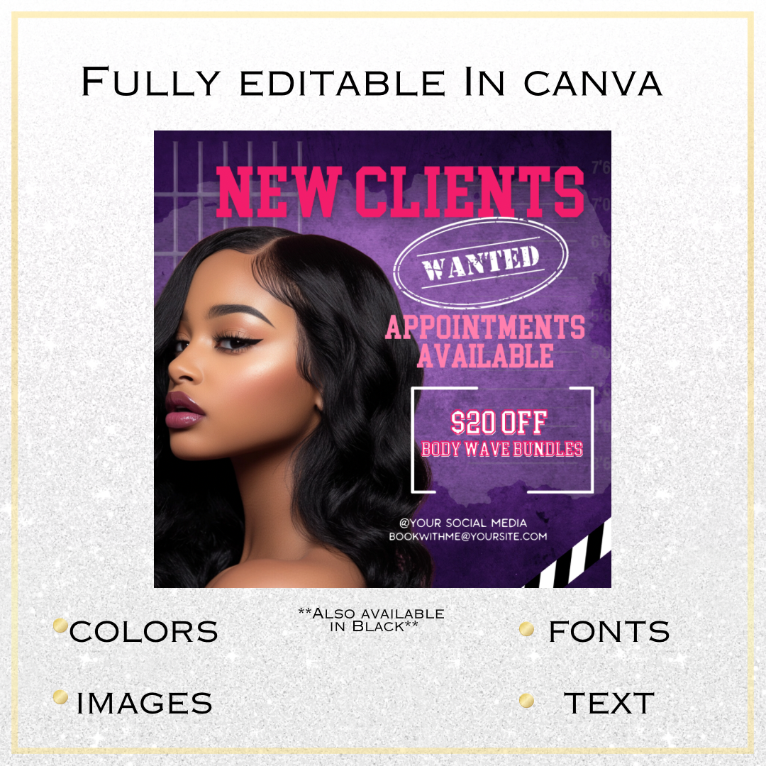 Wanted Flyer (Purple) Template