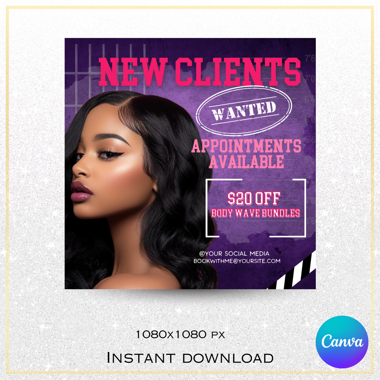 Wanted Flyer (Purple) Template