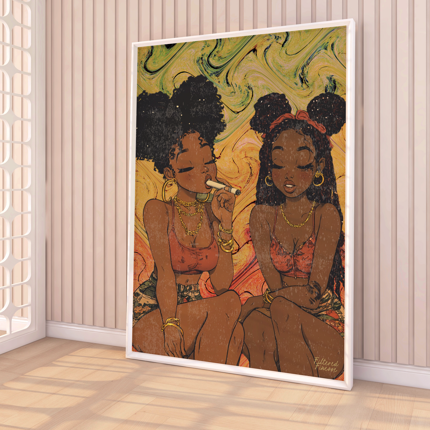 Brown Stoner Babes Physical Matte Poster Print
