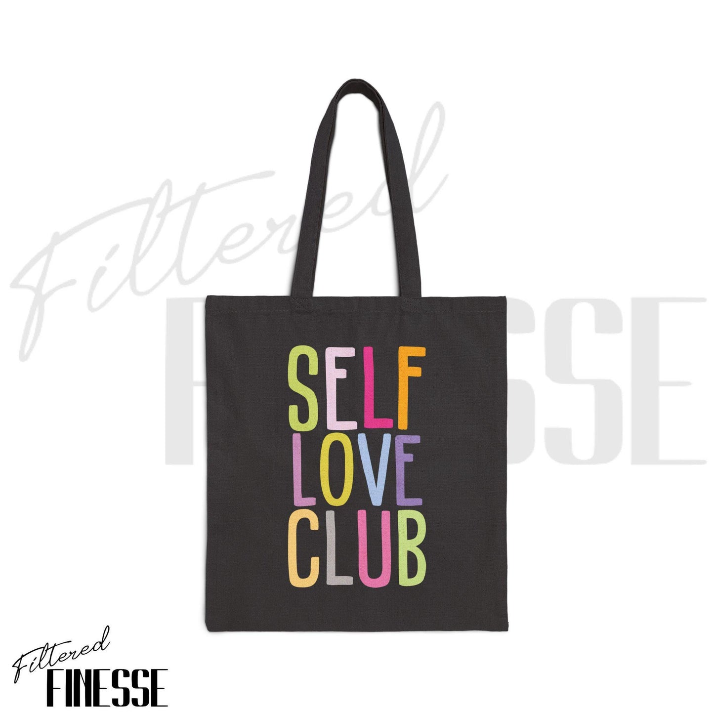 Self Love Club Pastel Rainbow Cotton Canvas Tote Bag