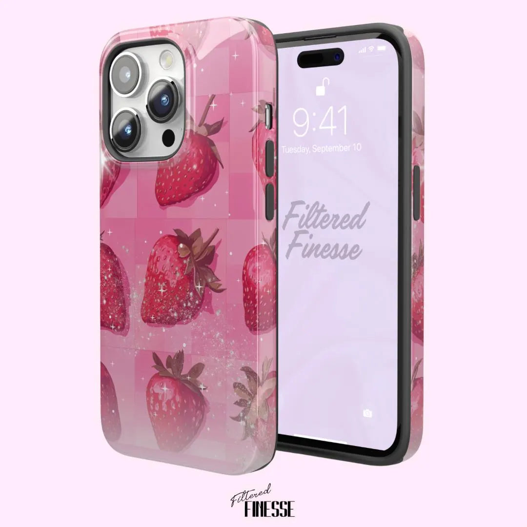 Glitter Strawberries Tough Phone Case