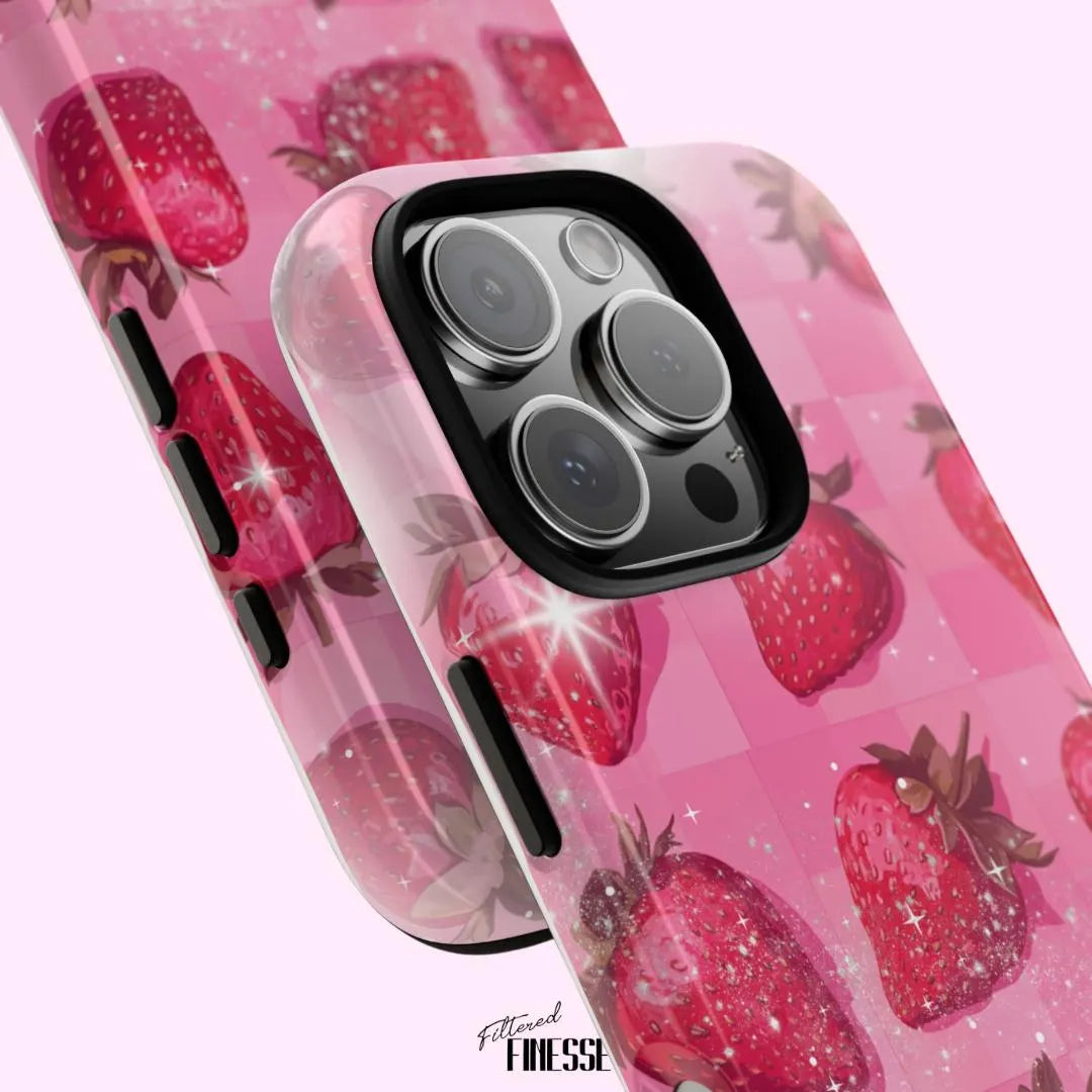 Glitter Strawberries Tough Phone Case