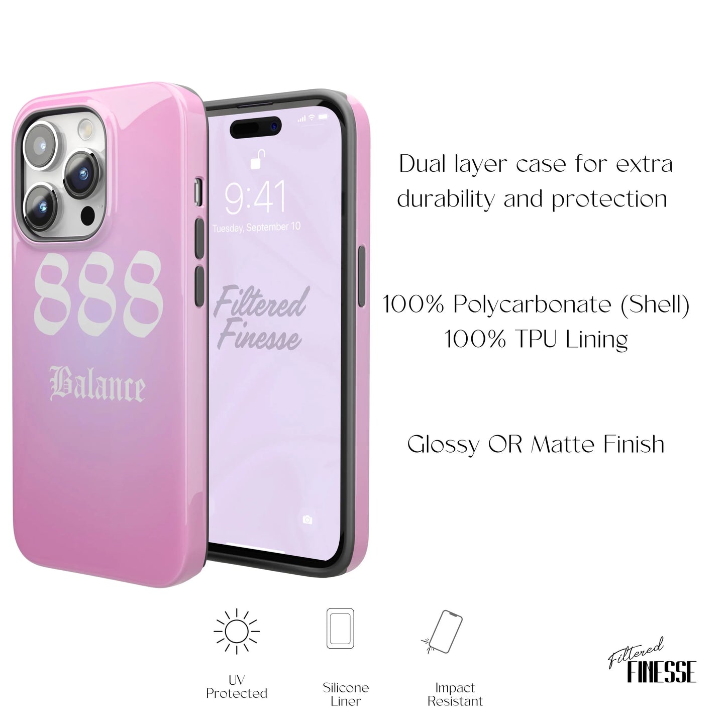 Pink Aura Balance Tough iPhone Case - Unique Phone Cover, Protective Phone Case, Trendy Phone Accessory, Stylish Phone Case, Gift for Her