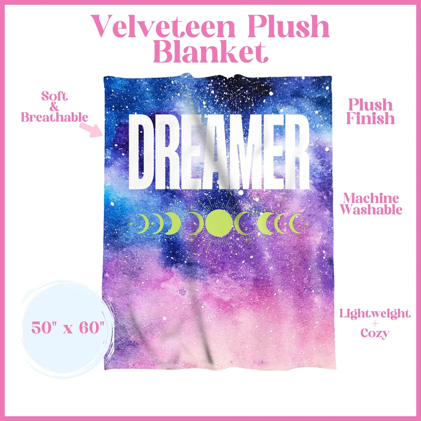 Colorful Galaxy Dreamer Astrology Velveteen Plush Blanket
