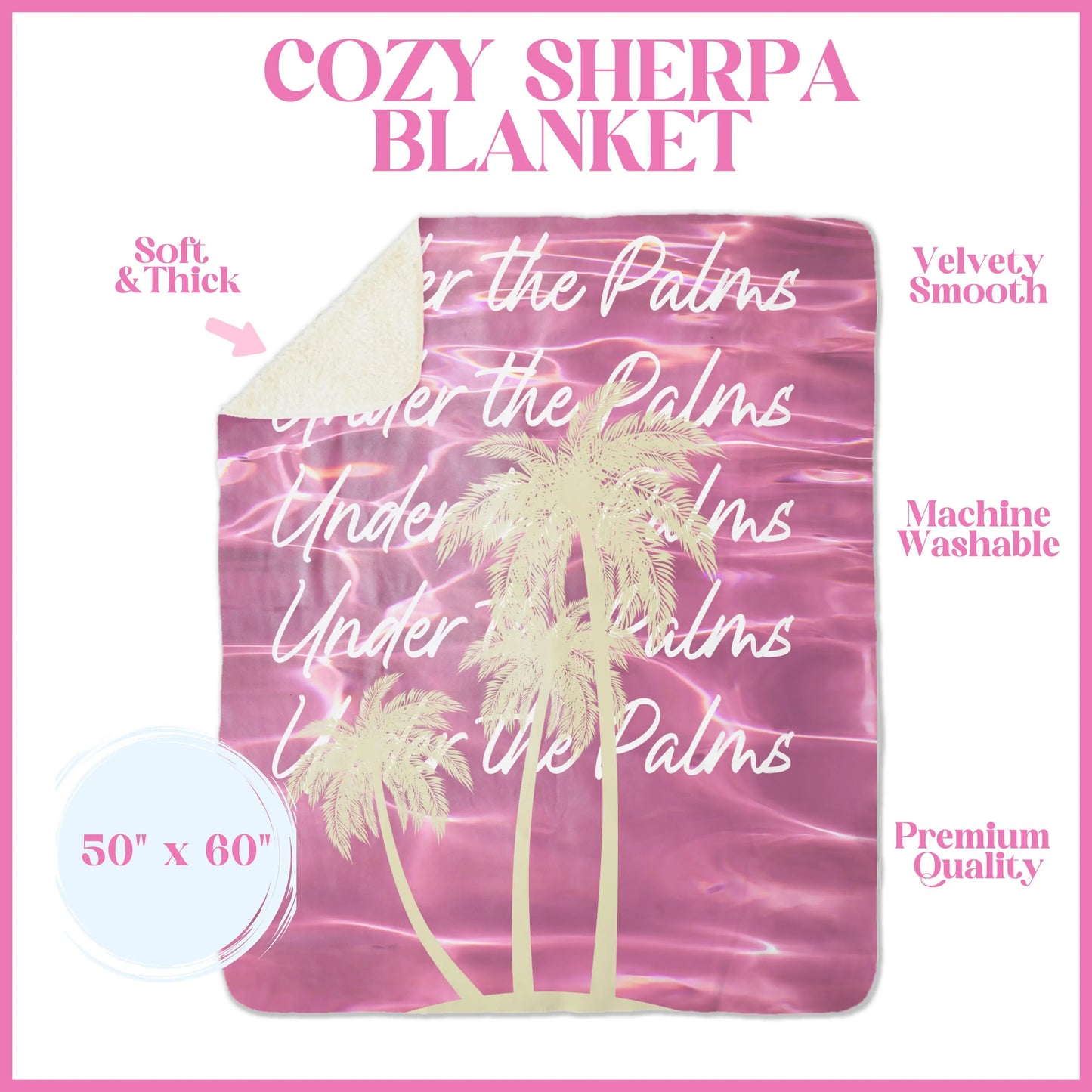 Under the Palms Cozy Sherpa Blanket for HER
