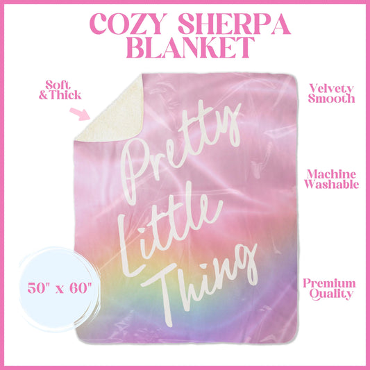 Rainbow Pretty Little Thing Cozy Sherpa Blanket