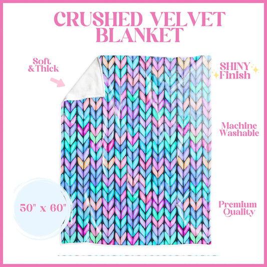 Faux Woven Crushed Velvet Blanket| Colorful Cozy