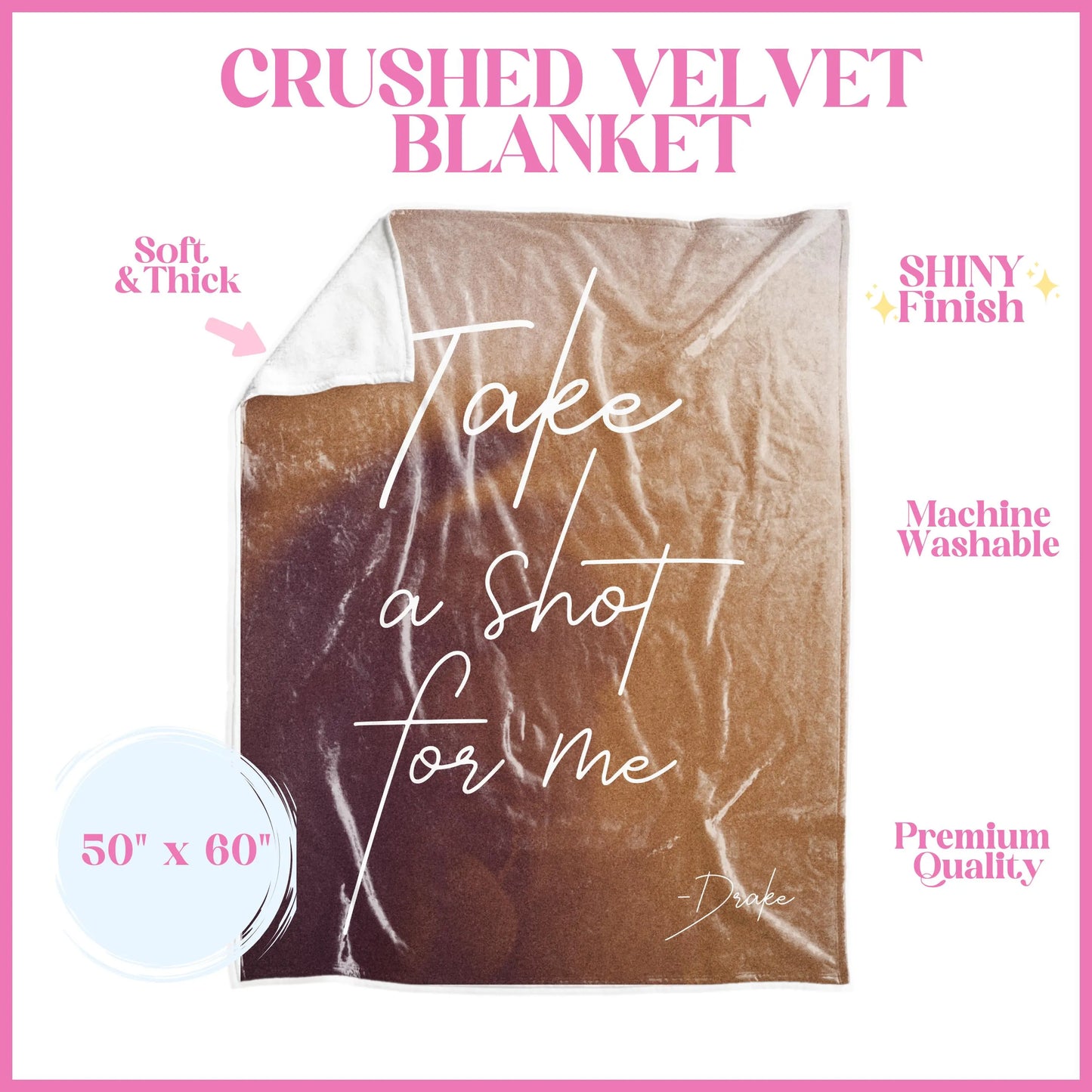 Shot for Me Brown Lyrics Crushed Velvet Blanket| Brown