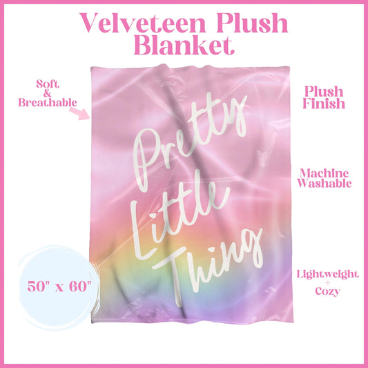 Rainbow Pretty Little Thing Velveteen Plush Blanket